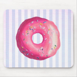 Doughnut With Pink Frosting And Sprinkles Mouse Pad