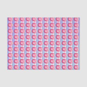 Doughnut With Pink Frosting And Sprinkles On Strip Tissue Paper