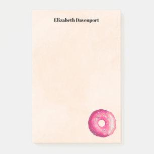 Doughnut With Pink Frosting & Sprinkles Personaliz Post-it Notes