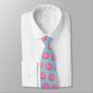 Doughnut with Pink Frosting - Stripe on Your Tie