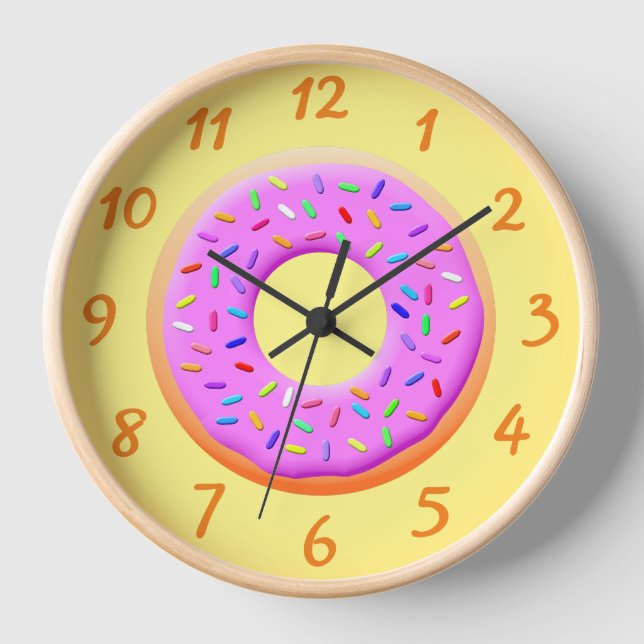 Doughnut With Sprinkles Drawing Clock (Front)