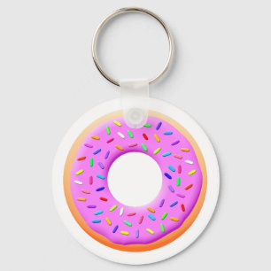 Doughnut With Sprinkles Drawing Keychain