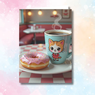 Doughnut Worry, Be Happy   Cute Food Pun Card