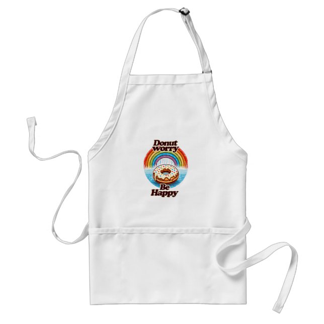 Doughnut Worry Be Happy Doughnut Lovers Funny      Standard Apron (Front)