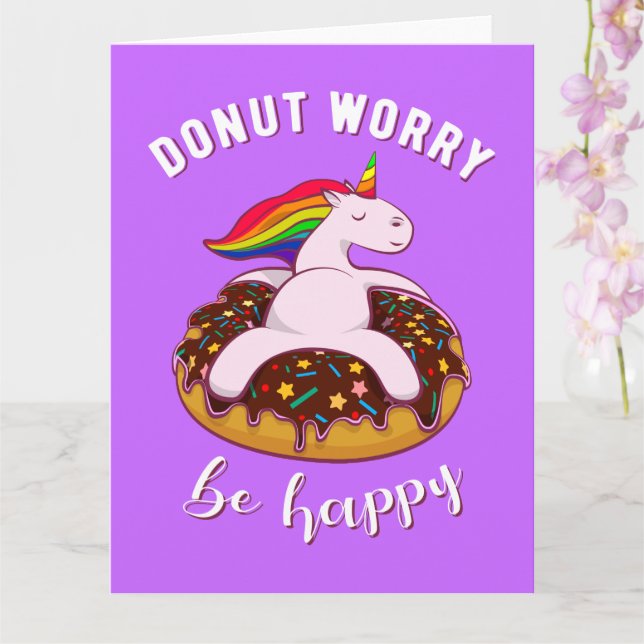 Doughnut Worry Be Happy I Card (Orchid)