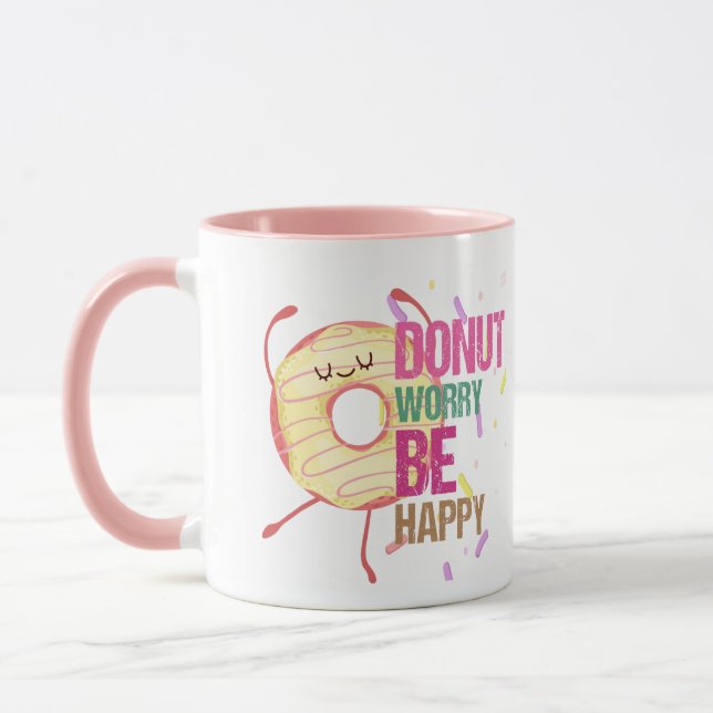 Doughnut Worry Be Happy Mug (Left)