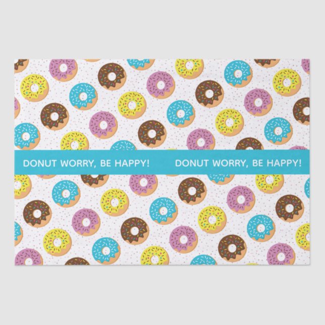 doughnut worry be happy pastel-colour with sprinkl tissue paper (Front)