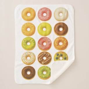 Doughnut Worry, be Happy! Sherpa Blanket