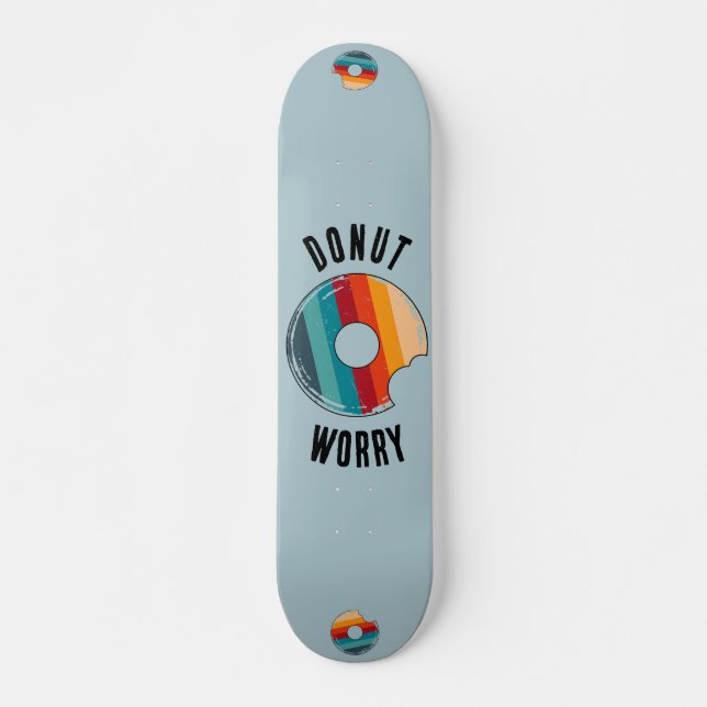Doughnut Worry Green Retro Skateboard Deck (Front)