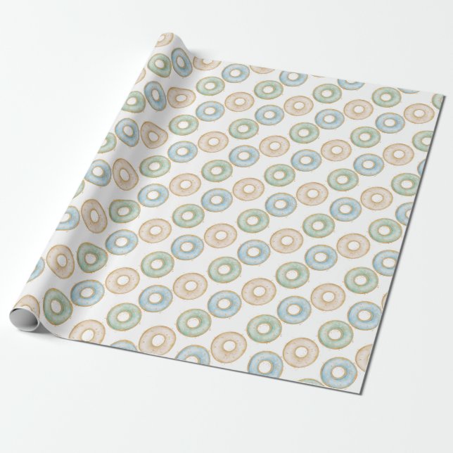 Doughnut Wrapping Paper Kids Birthday Party Gift W (Unrolled)