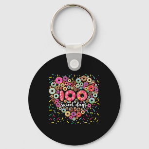 Doughnuts 100 Sweet Days Happy 100th Day Of School Keychain
