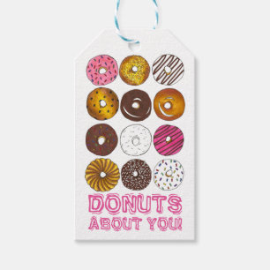 Doughnuts About You Valentine's Day Doughnut Gift  Tags