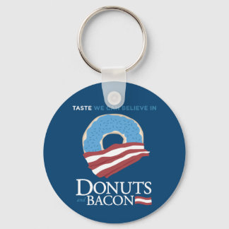 Doughnuts and Bacon: Taste we can Believe in - blu Keychain