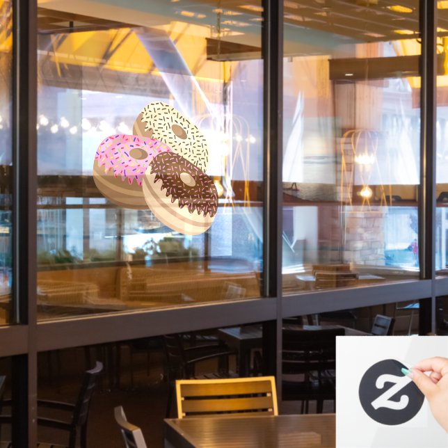 doughnuts and coffee Collection   Window Cling (Restaurant Window)