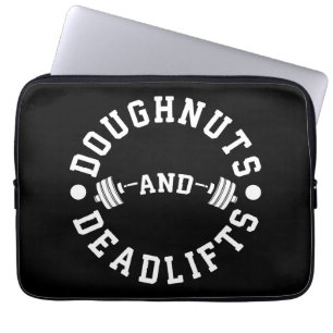 Doughnuts and Deadlifts - Carbs - Funny Workout Laptop Sleeve