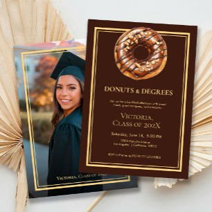 Doughnuts and Degree Photo Graduation Invitation
