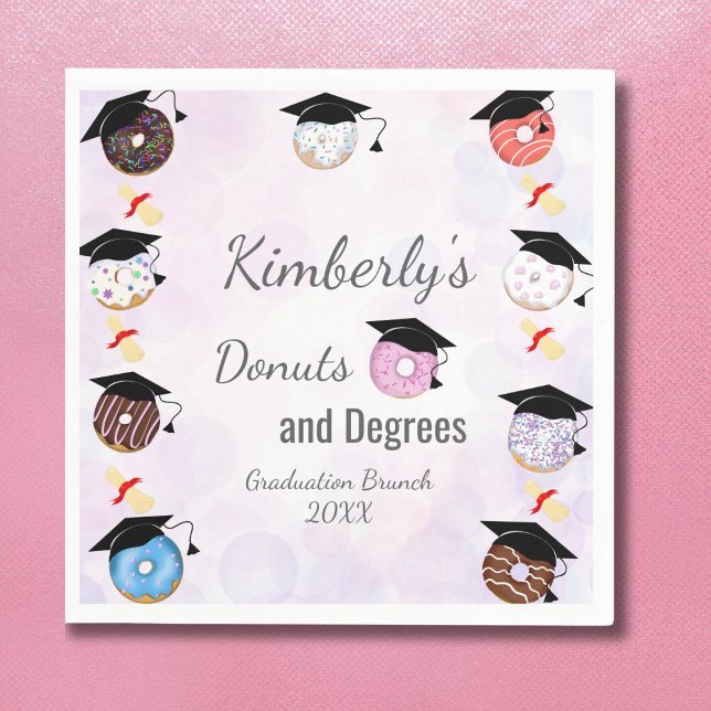 Doughnuts and Degrees Graduation Brunch Napkin (Creator Uploaded)
