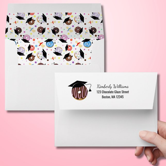 Doughnuts and Degrees Graduation Pattern Envelope (Creator Uploaded)