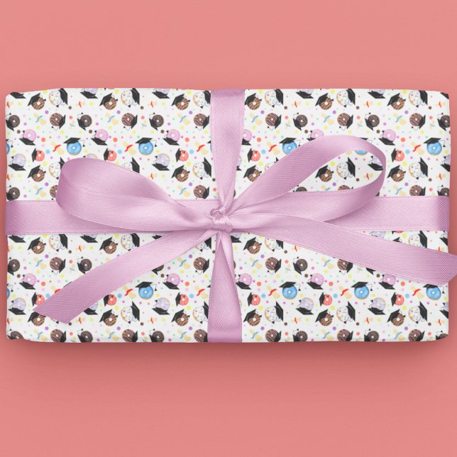 Doughnuts and Degrees Graduation Pattern Wrapping Paper (Creator Uploaded)