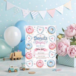 Doughnuts and Diapers Baby Shower Invitation