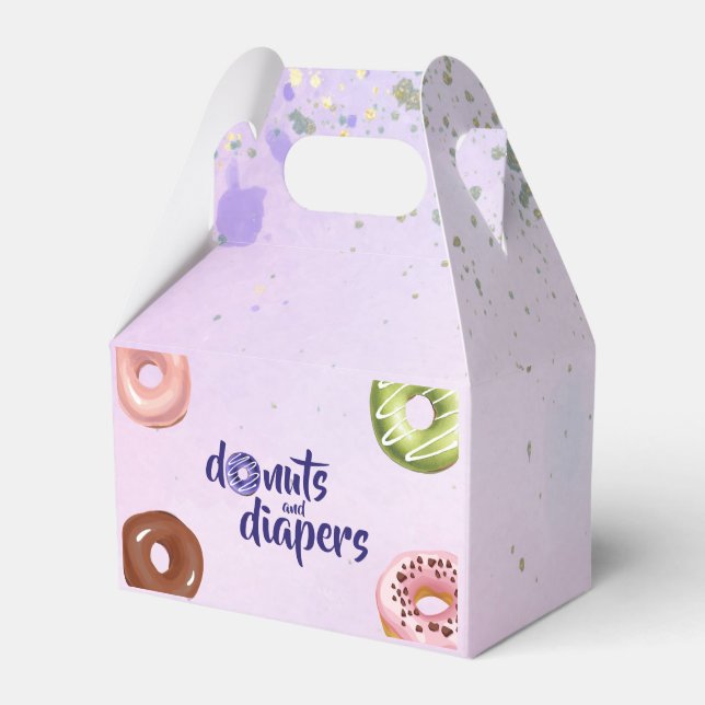 Doughnuts and Diapers Baby Sprinkle Shower Favor Box (Front Side)