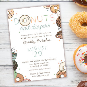 Doughnuts and Diapers Brunch Baby Shower Invitation