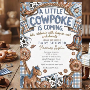 Doughnuts And Diapers Cowboy Invitation