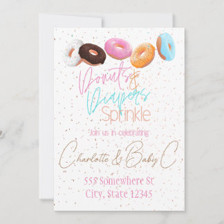 Doughnuts and Diapers Sprinkle Invitation