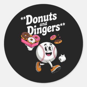 Doughnuts And Dingers Sell Fan Humour Doughnut Classic Round Sticker