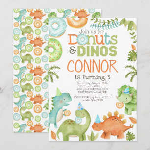 Doughnuts and Dinos Invitation