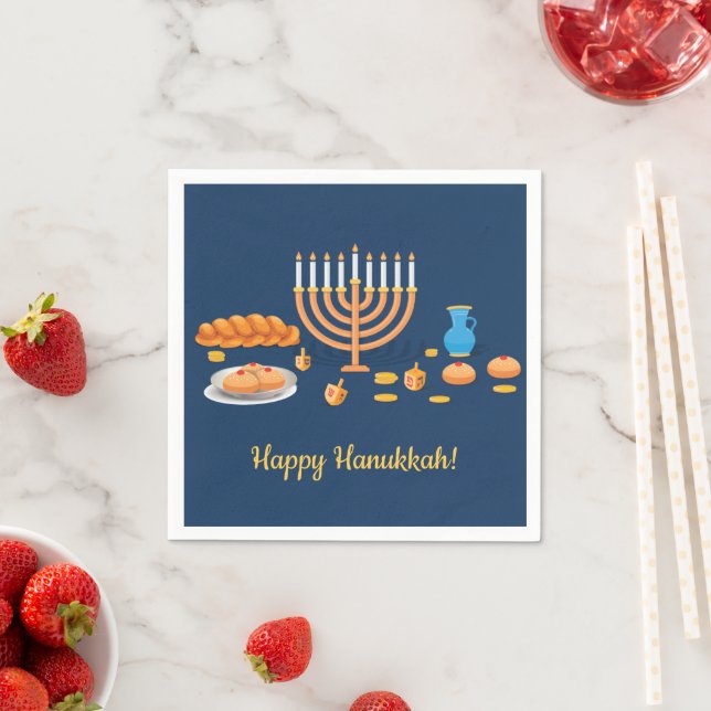 Doughnuts and Dreidels Hanukkah Holiday Napkin (Insitu)