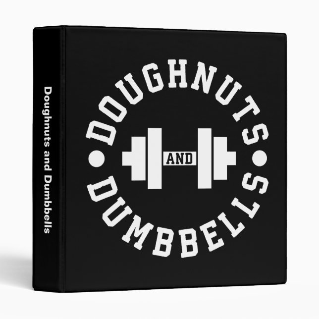 Doughnuts and Dumbbells - Carbs - Funny Workout Binder (Front/Spine)