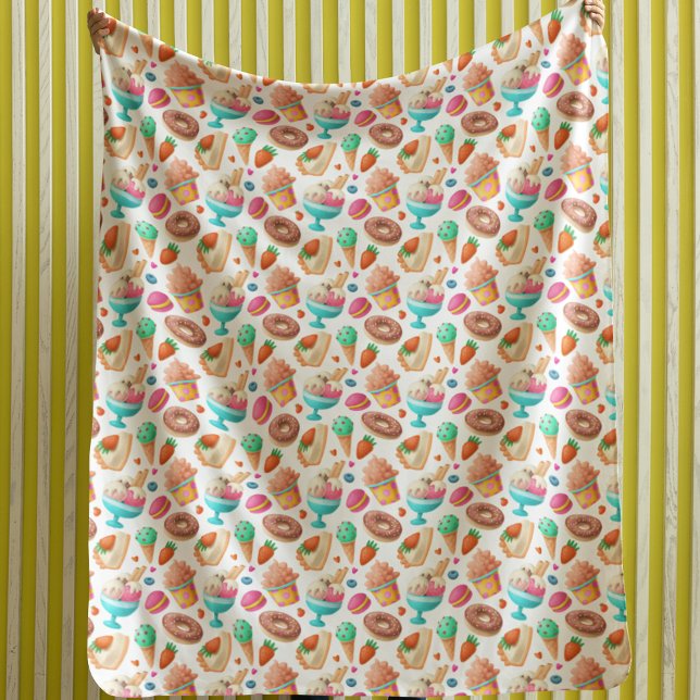 Doughnuts and Ice Cream Fleece Blanket (Creator Uploaded)