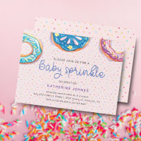 Doughnuts And Sprinkles Pink Baby Shower Invitatio