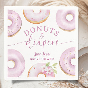 Doughnuts Baby Shower Girl Pink Brunch Paper Napki Napkin