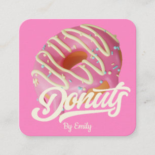 Doughnuts Bakery Square Business Card