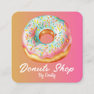 Doughnuts Bakery Square Business Card