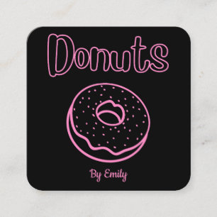 Doughnuts Bakery Square Business Card