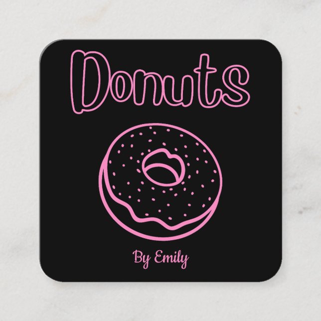 Doughnuts Bakery Square Business Card (Front)