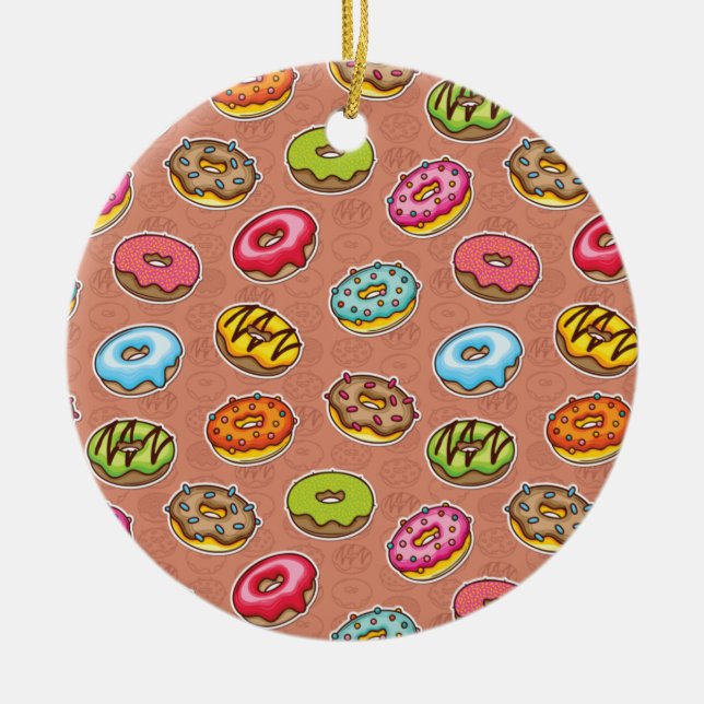 Doughnuts Ceramic Ornament (Front)