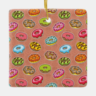 Doughnuts ceramic ornament