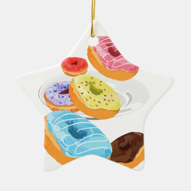 Doughnuts Ceramic Ornament (Front)
