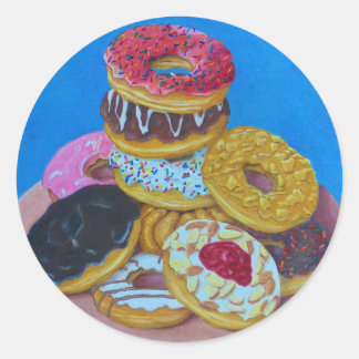 Doughnuts Classic Round Sticker