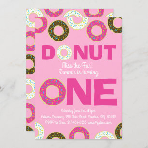 Doughnuts Colourful 1st Birthday Invitations