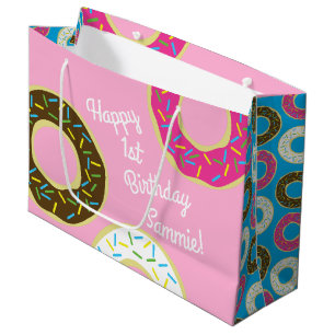 Doughnuts Colourful Doughnuts1st Birthday Party Large Gift Bag