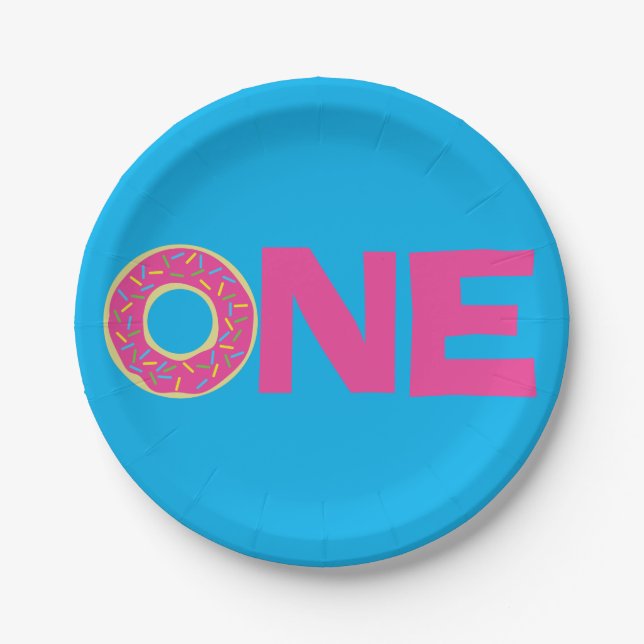 Doughnuts Colourful Doughnuts1st Birthday Party Th Paper Plate (Front)