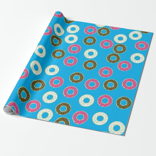 Doughnuts Colourful Doughnuts1st Birthday Party Th Wrapping Paper (Unrolled)
