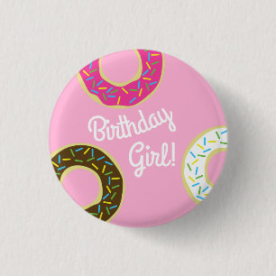 Doughnuts Colourful Doughnuts 1st Birthday Party 1 Inch Round Button
