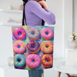 Doughnuts Colourful Modern Abstract Art Tote Bag
