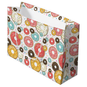 Doughnuts Colourful Pattern Large Gift Bag